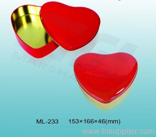 heart shape tin box