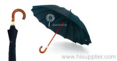 straight umbrella with silver polyester tape