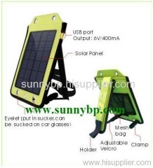 Portable solar backpack power for mobile phone