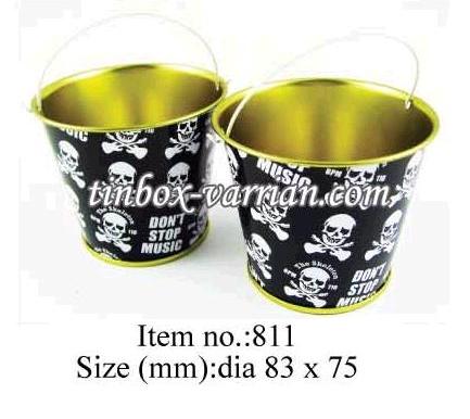 Small Bucket with Skeleton Design