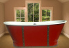red color skirt bath