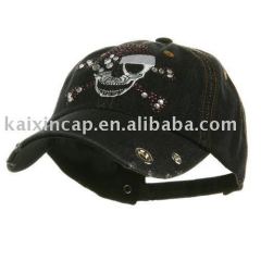 Skull Embroidered Fashion Denim Cap