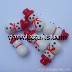 Holiday Lampwork Glass Beads Snow man