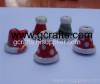 Holiday Lampwork Glass Beads Santa Hats