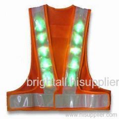 18-piece Green LED Reflective Safety Vest