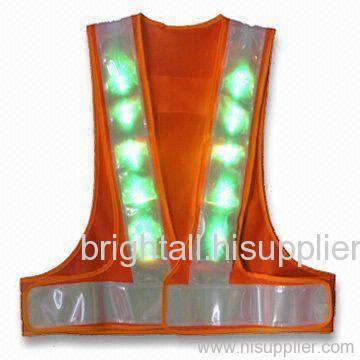 18-piece Green LED Reflective Safety Vest