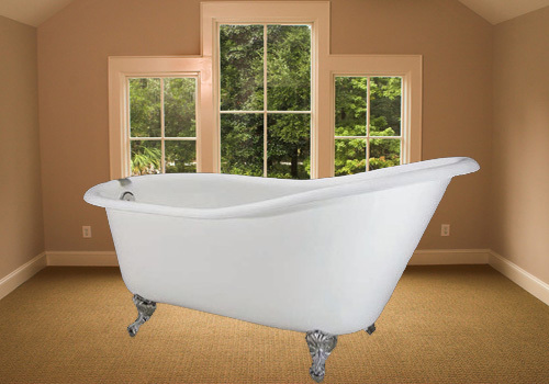 single slipper cast iron bath