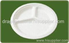 Disposable Biodegradable 3 Compartment Bagasse Plate