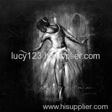 balck and white human body oil painting