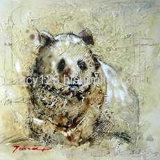 heavy color animal oil painting