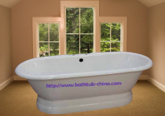 the cast iron enamelled pedestal bath