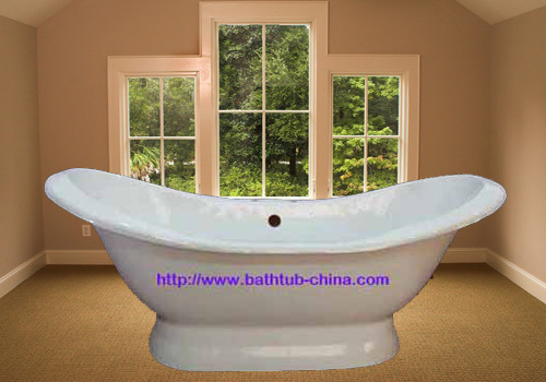 double slipper pedestal bath