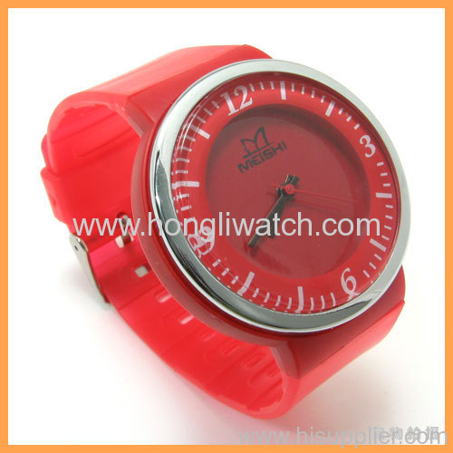 red color silicone watch