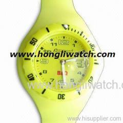 Yellow silicone anion watch