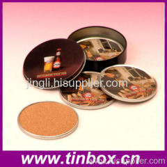 tin box with coaster