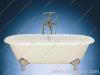 Enameled cast iron clawfoot bathtub