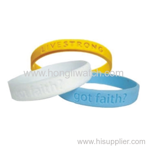 light color silicone bracelet