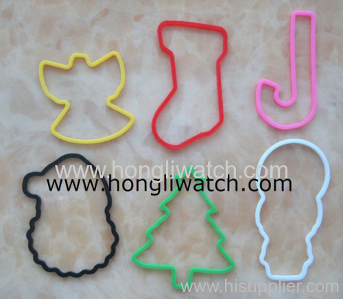 christmas shaped silicone bands