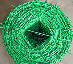 green PVC Coated Barbed Iron Wire