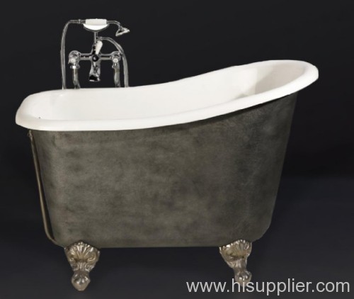 clawfoot enamel cast iron bathtub