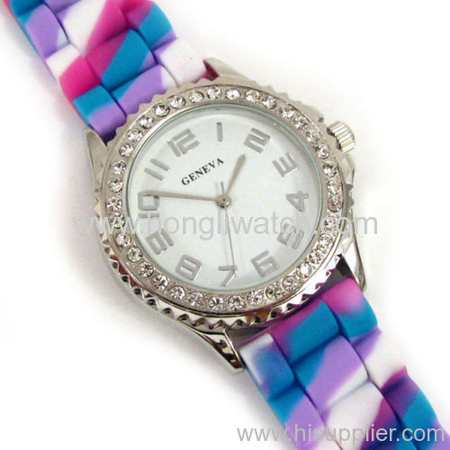 colorful fashion silicone watch
