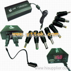 120W Universal Adapter with USB and Digital Screen-120WBL