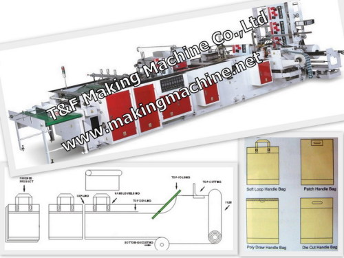 fully automatic plastic handle bag making machine