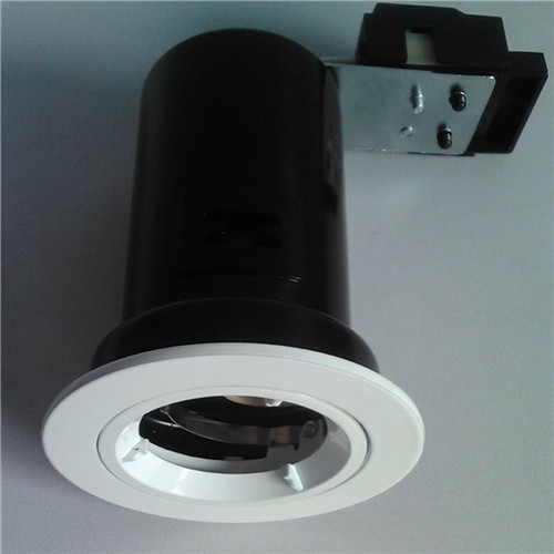 White main voltage single circle fire rated downlight