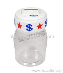 Digital coin counting money jar