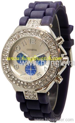 Deep blue silicone watch