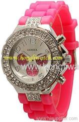 light red silicone men watch