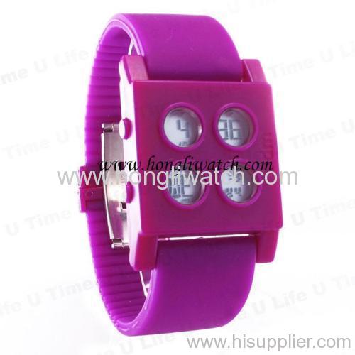 purple silicone jelly watch