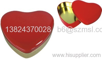 Heart shaped tin box