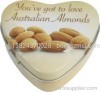 Heart shaped peanut tin box