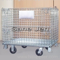 Foldable Wire Containers With Wheel