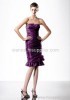 Elegant Taffeta Square neckline knee-length ruffle decoration evening dress SOV618