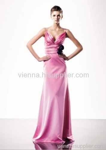 Elegant Satin V-neck Floor-length Column Evening dress SOV619