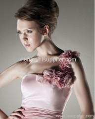 Cheaper chiffon one-shoulder Floor-length evening dress