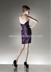 Fashion Square neckline Satin above knee-length evening dress