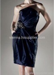 Beautiful Sleeveless Above knee-length taffeta evening dress
