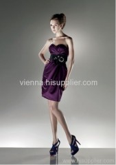 Fashion Satin Sweetheart neckline Column silhouette Above knee-length evening dress