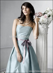 Classic Satin Sweetheart tea-length Bridemaids dress