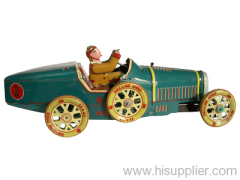 Tin Wind-up Automobile - Key Included, Bugatti T35 Racer