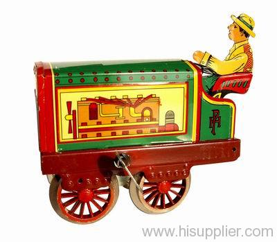 Tin Wind-up Tractor - Key Included, Train Tractor