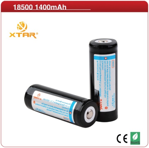 Protected 1400mAh 18500 li-ion rechargeable battery
