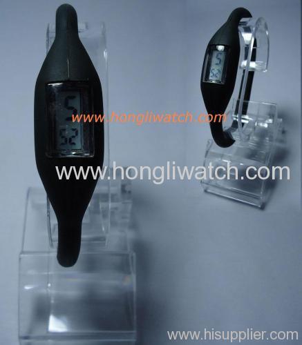 black color silicone watch
