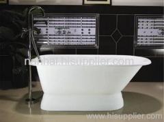 roll top in one side cast iron enamel bathtub