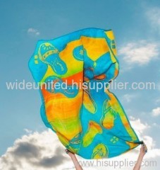 reactive printed beach towel