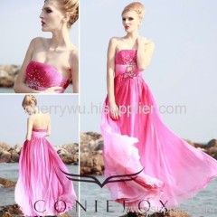 Coniefox Wrap Beaded chiffon Bridesmaid dresses