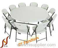 Outdoor furniture round folding table in plastic for hotel